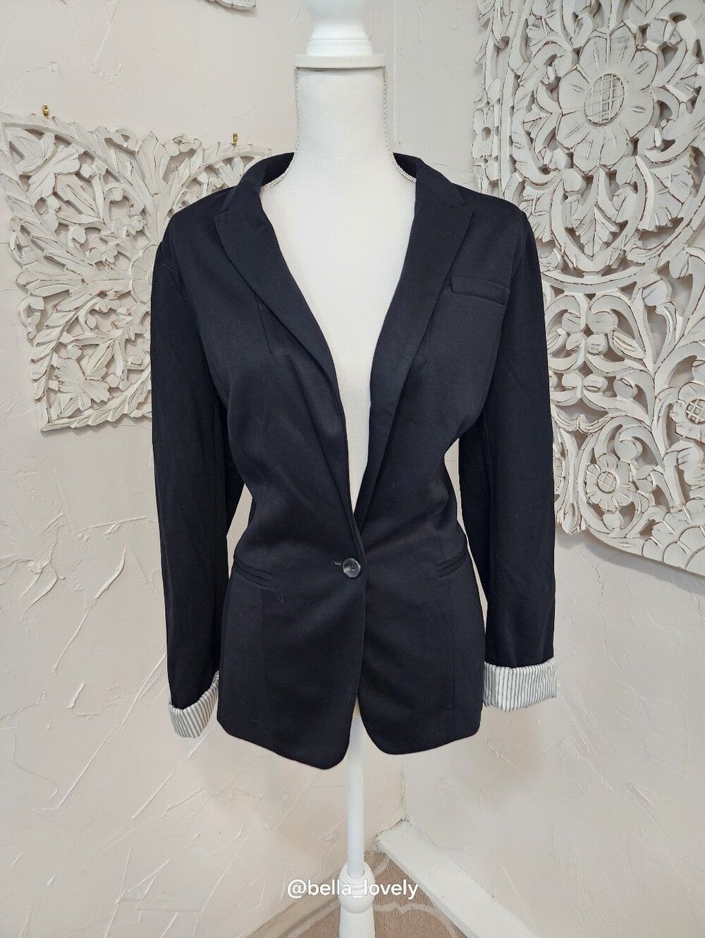 NWT Black Women's Single-Button Blazer Jacket - Picture 4 of 6